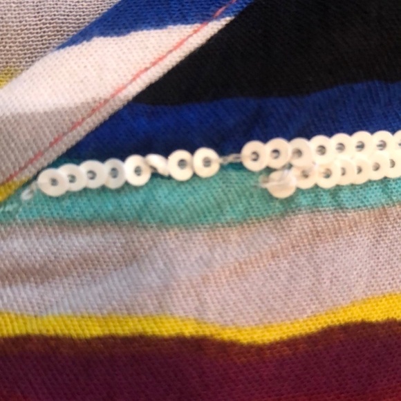 Soft Surroundings Women’s Colorful Striped Sequins Colorista Tunic Tee MP - Picture 11 of 12